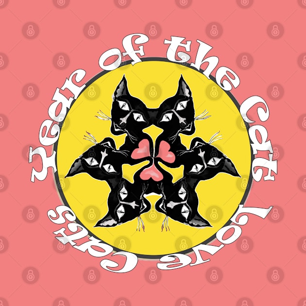 Cute Cat Lovers Black Cats Mandala by PlanetMonkey