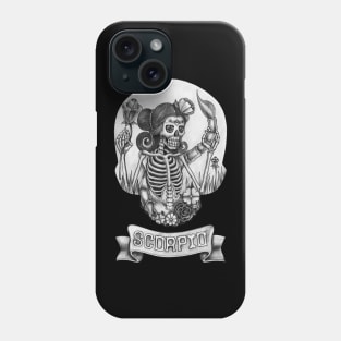 Zodiac scorpio skull. Phone Case