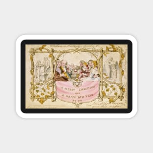 First Christmas Card - Vintage Victorian Holiday Greeting Magnet