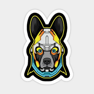 cyborg dog illustration Magnet