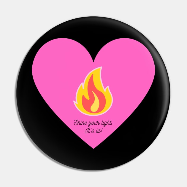 Fire Heart - Pink and Orange Pin by Stitch's Puppy Games