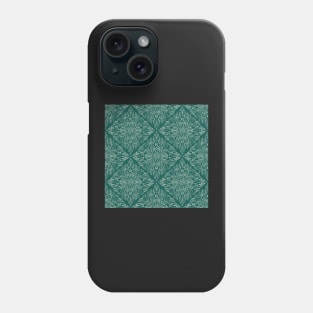 Teal and cream foliage toile Phone Case