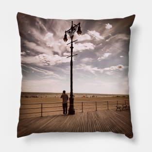 Coney Island Boardwalk Beach Brooklyn NYC Pillow