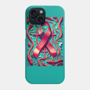 Thrombosis Awareness Ribbon with Cross Phone Case