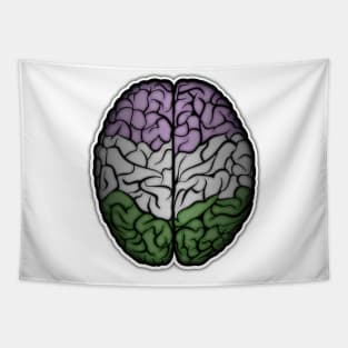 Large Genderqueer Pride Flag Colored Brain Tapestry