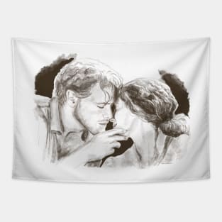 Jamie and Claire the Kiss Outlander Tapestry