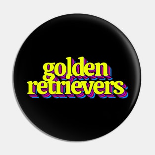 Colorful Golden Retrievers Logo Pin