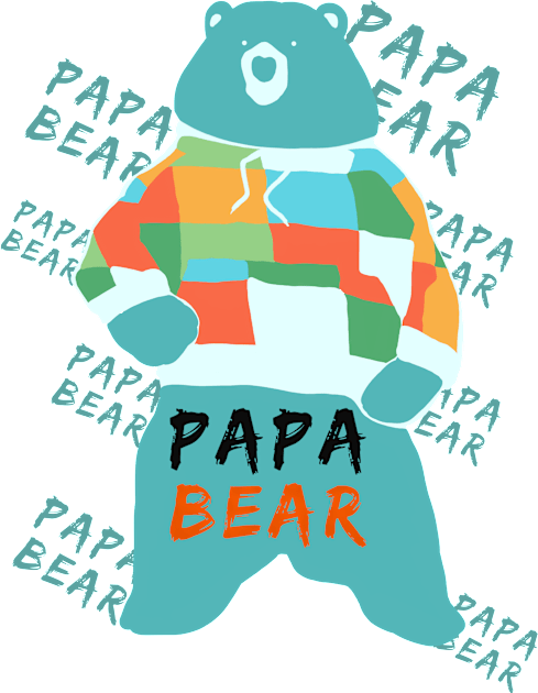 Cute Papa bear Kids T-Shirt by Mimie20