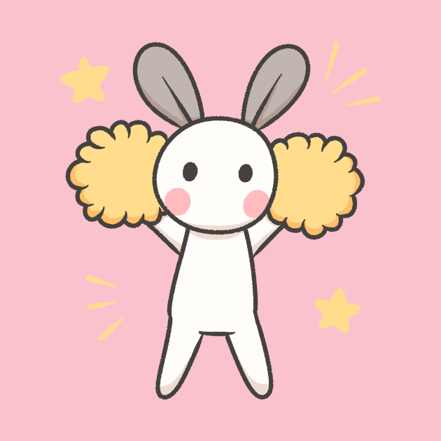 Cheering doodle bunny by KammyBale