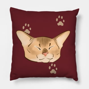 sleepy abyssinian cat Pillow