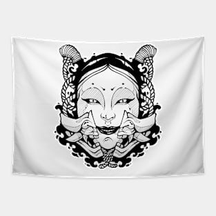 Japanese Oni X Noh Tapestry