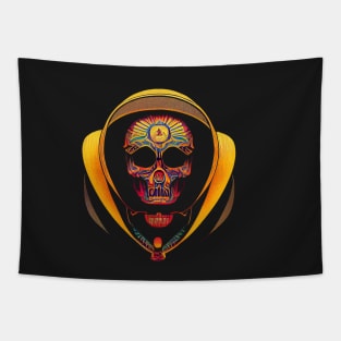 Halloween colorful skeleton head Tapestry