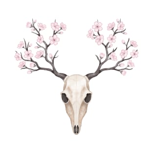 Blooming deer skull T-Shirt