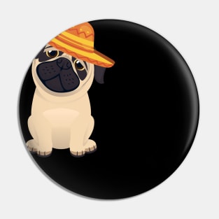 Cute dog pug mexico cinco de mayo Pin