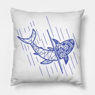 Geometric Floral Shark Pillow