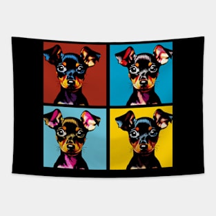 Pop Retro Miniature Pinscher Art - Cute Puppy Tapestry