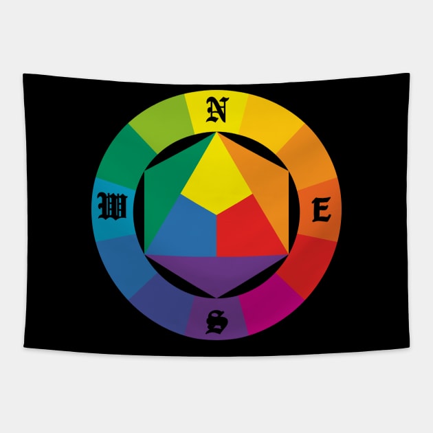 colorful compass with rainbow colors Tapestry by Design Knight