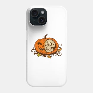 Halloween scary evil pumpkin funny pumpkin head Phone Case