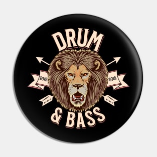 DRUM AND BASS - Lion Face Pin