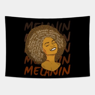 Black Woman Afro African American Melanin History Tapestry