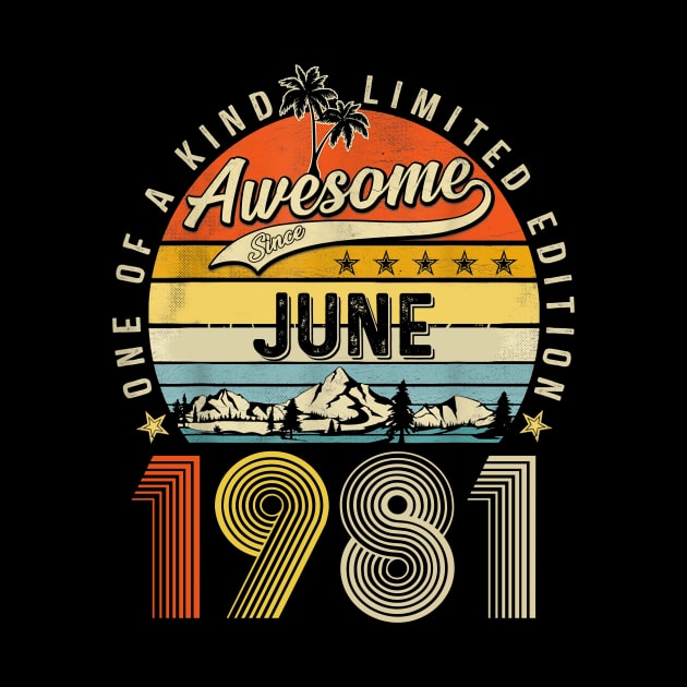 Awesome Since June 1981 Vintage 42nd Birthday by Mhoon 