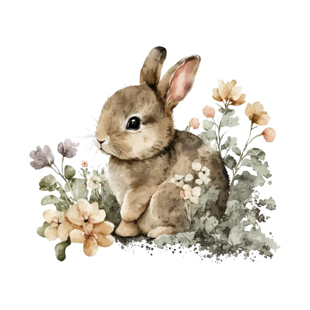 Adorable Baby Bunny Rabbit Women & Girls Cute Easter Graphic by Destination Christian Faith Designs