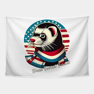 American endemic Animals: black  footed Ferret Tapestry