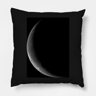 Moon - waning crescent, 14% surface visible Pillow