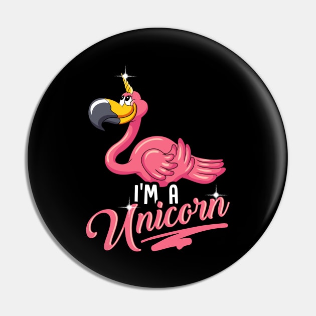 Adorable I'm a Unicorn Flamingo Cute Animal Pin by theperfectpresents