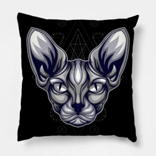 cat mask quarantine Pillow