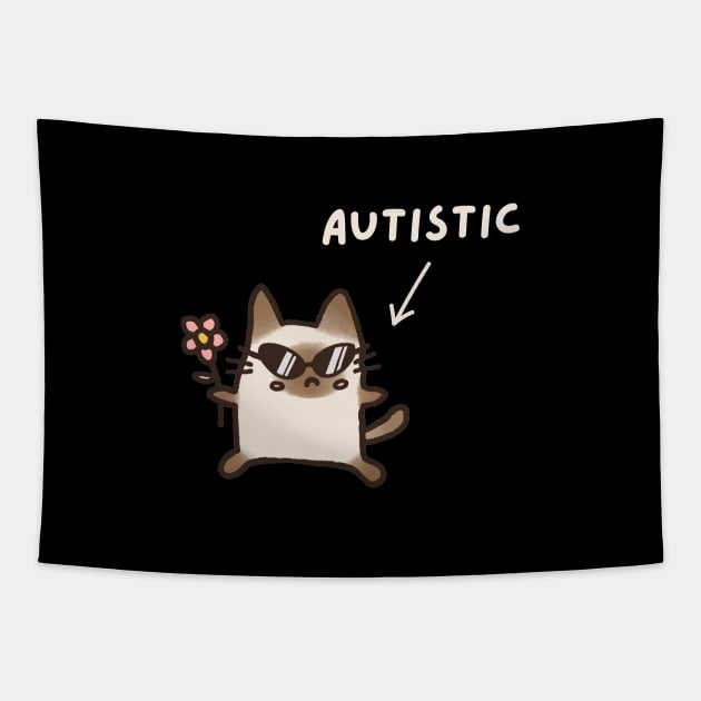 Autistic Cat (Dark) Tapestry by applebubble