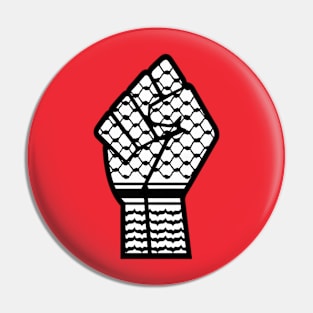 Keffiyeh Black Power Fist - Right Side - Back Pin