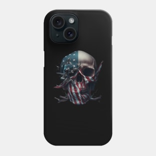 American Flag Skull T-Shirt Phone Case