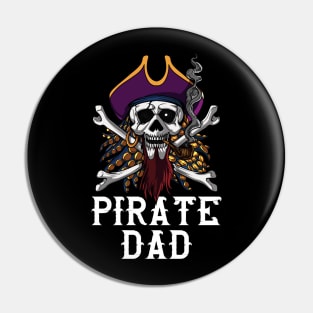 Pirate Dad Skull Crossbones Pin