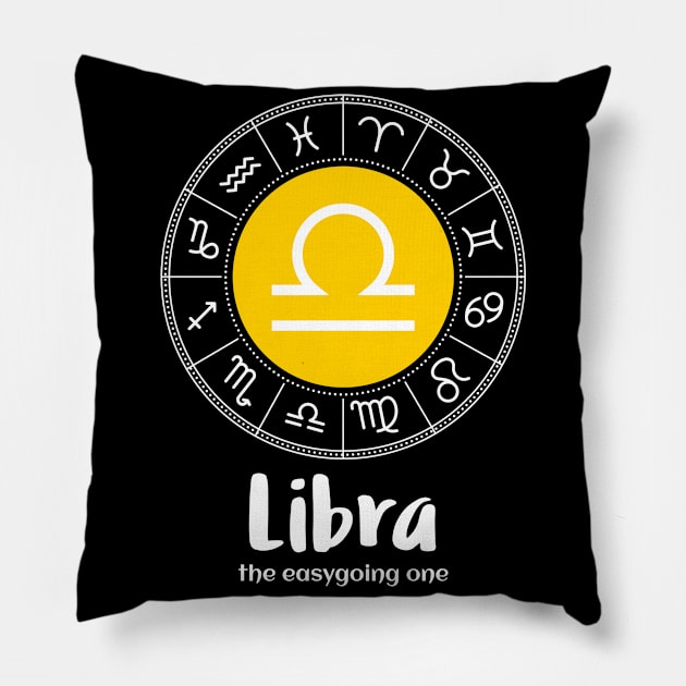 Libra The Easygoing Zodiac Sign Pillow by Science Puns