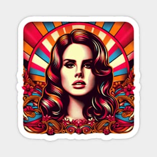 Lana Del Rey - Vintage Psychedelic Design Magnet