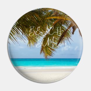 Beach bum - beautiful paradise beach with palm trees Pin