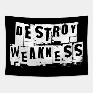 Destroy Weakness Workout Motivation - Gym Workout Fitness Tapestry