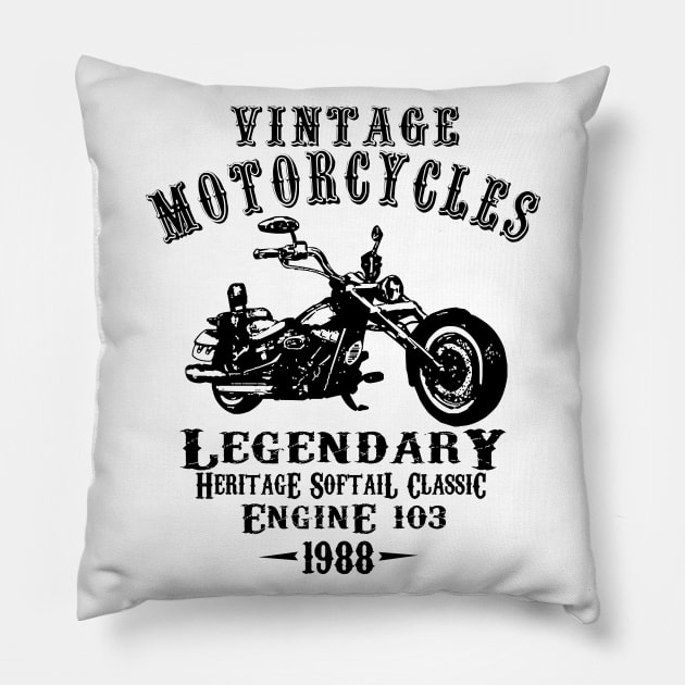 Legendary Heritage Softail Classic Pillow by comancha
