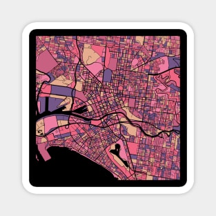 Melbourne Map Pattern in Purple & Pink Magnet