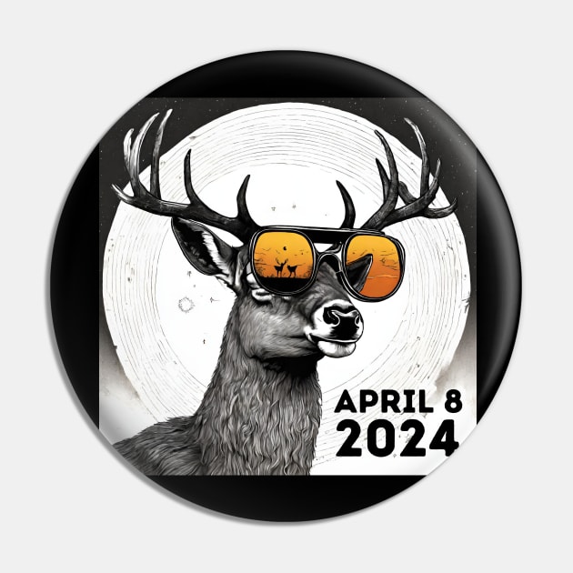 Total Eclipse Deer Hunter Outdoor Lover Pin by Little Duck Designs