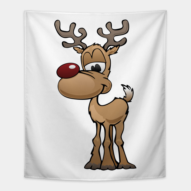 Cute Christmas Reindeer Cartoon - Reindeer - Tapestry | TeePublic Cute Christmas Reindeer Cartoon - Reindeer - Tapestry | TeePublic