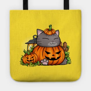 Halloween Cat Pumpkin Kitty Tote