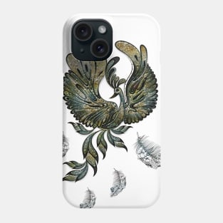 Elegant peacock in green colors. Phone Case