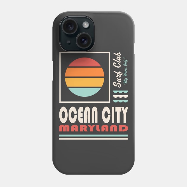 Ocean City Maryland Retro Vintage Sunset Phone Case by PodDesignShop