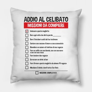 Addio Al Celibato Missioni Da Compiere Scherzo Pillow