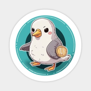 Cute Bird with Bitcoin Coin - Perfect for Crypto Lovers! Magnet