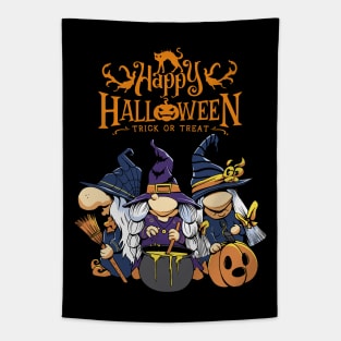 Halloween Gnome Witches Happy Halloween Tapestry