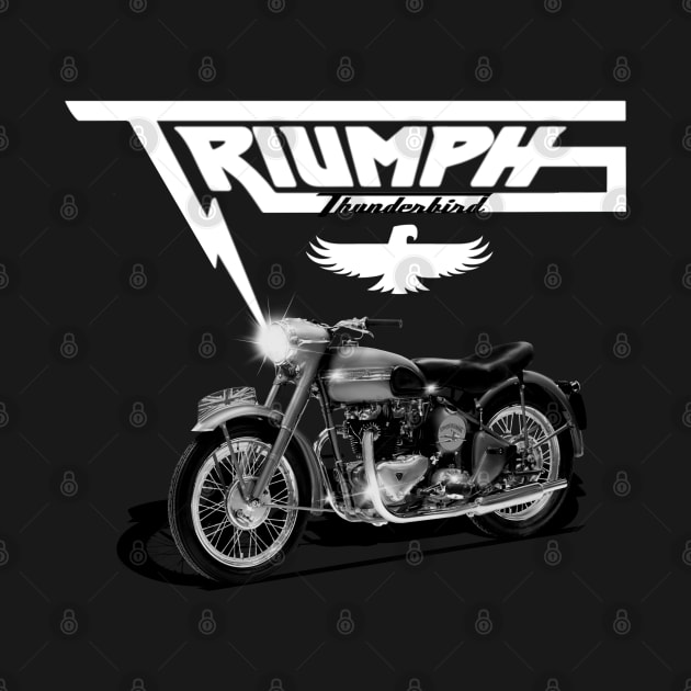 Vintage Triumph Thunderbird Motorcycle MotorManiac by MotorManiac