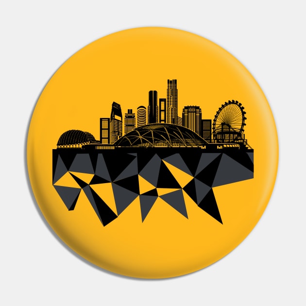 The Singapore Skyline Pin by Aine Creative Designs